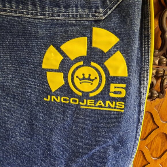 JNCO Vintage 90s NEON Green Stripe Skunk Skater Pipes Wide-Leg Jeans 32x30 Baggy - Picture 10 of 16